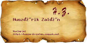 Huszárik Zalán névjegykártya